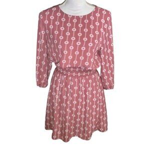 Charming Charlie Pink Puff Sleeve Mini Dress Small Boho Preppy